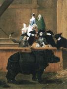 Pietro Longhi exhibition of a rhinoceros at venice USA oil painting artist
